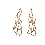 Fossili, orecchini, bronzo dorato